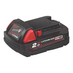 Milwaukee M18 B2 18V 2.0Ah Li-Ion RedLithium Battery | High-Performance Power Tool Battery | Compatible with M18 Tools