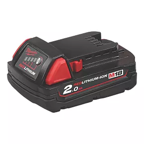 Milwaukee M18 B2 18V 2.0Ah Li-Ion RedLithium Battery | High-Performance Power Tool Battery | Compatible with M18 Tools 1 Milwaukee M18 B2 18V 2.0Ah Li-Ion RedLithium Battery | High-Performance Power Tool Battery | Compatible with M18 Tools